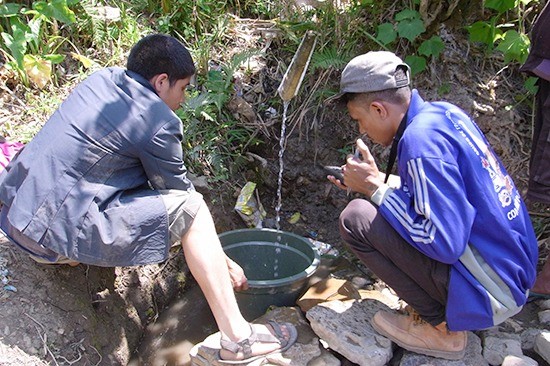 農村での水整備事業がはじまりました