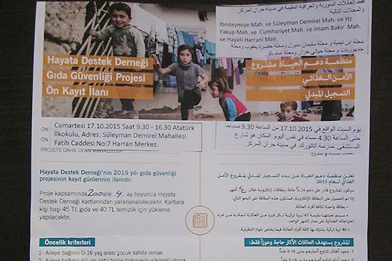 トルコでシリア難民支援の活動を開始：食糧バウチャー登録